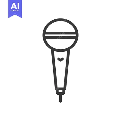 Popular premium asset: Minimalist Microphone Icon with Heart Detail on White Background