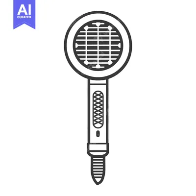A simple illustration showing an object used for hair drying
