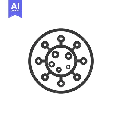 Aset premium populer: Coronavirus Icon: Simple Line Art Representation of a Virus Cell Struc