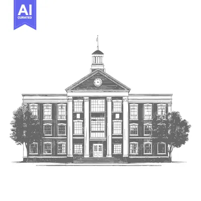 Architectural depiction of a distinguished building with classical des