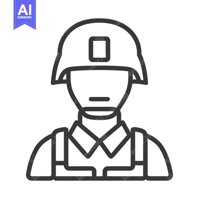 Premium design asset: An illustration depicting a person in military attire wearing a helmet