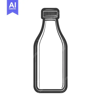 A simple illustration depicting a capped glass container on white back