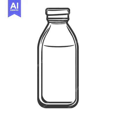 Popular premium asset: A single cartoon bottle filled with liquid and a screw top