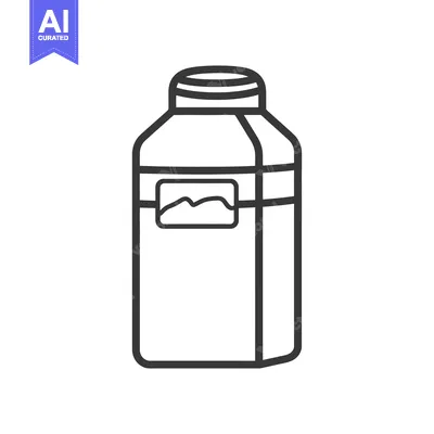 Aset desain premium: A simple drawing of a container with a small label