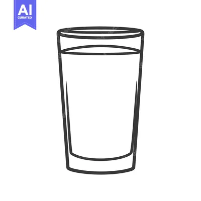 Popular premium asset: A simple outline drawing of a glass filled with liquid