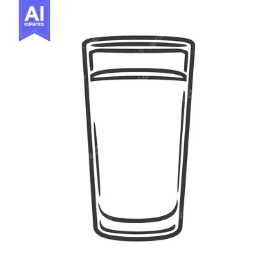 Aset desain premium: A simple black and white illustration of a glass container