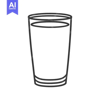 Popular premium asset: A simple outlined image of a tall cylindrical drinking glass