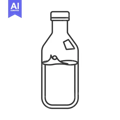 Popular premium asset: A simple line drawing depicting a filled container with cap