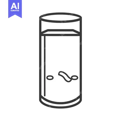 Aset premium populer: A simple illustration depicts a transparent drinking glass of liquid