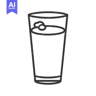 Popular premium asset: A simple line art depiction of a full beverage glass