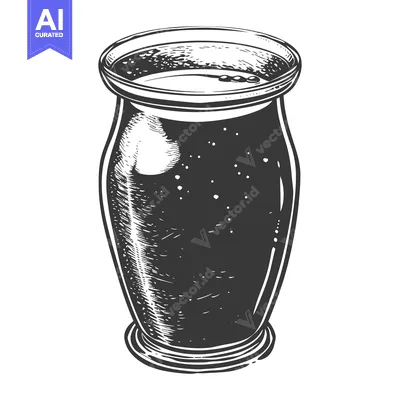 Premium design asset: An illustration of a jar containing a dark liquid