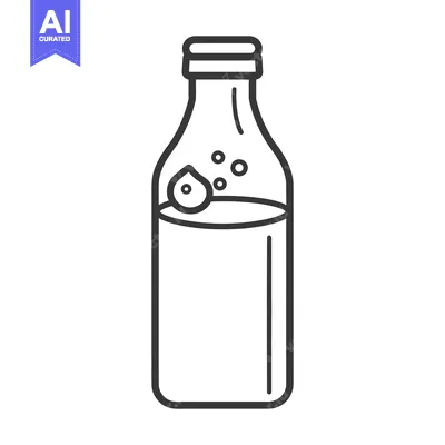 Aset premium populer: A simple illustration of a bottle holding clear liquid