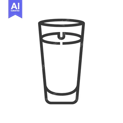 Aset premium populer: A Simple Outline Depiction Of A Filled Drinking Glass