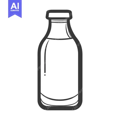 Premium design asset: A simple graphic depiction of a bottle containing liquid substance