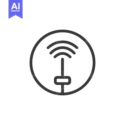 Popular premium asset: Minimalist Wireless Signal Icon: Circular Frame with Antenna and Waves