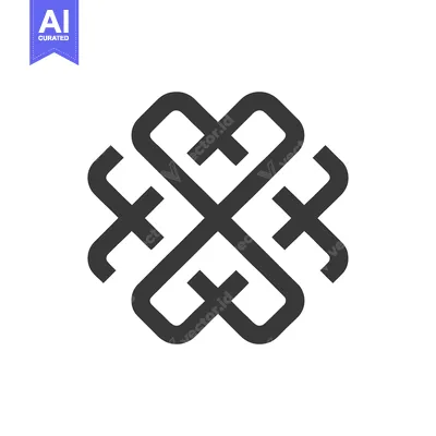 Aset premium populer: Abstract Geometric Heart Pattern in Dark Gray on White Background