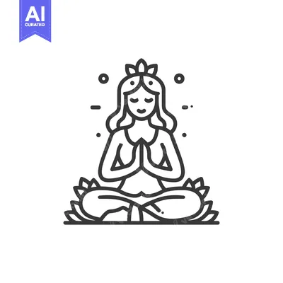 Popular premium asset: Minimalist Yoga Icon: Woman Meditating on Lotus Flower in Line Art Sty