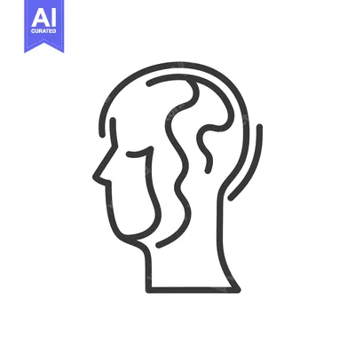 Aset premium populer: A simple outline of a human head with brain representation