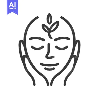 Popular premium asset: A graphic depiction of a peaceful face with hands gently cupping