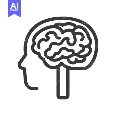 An illustrated outline depicting a human head with the brain shown