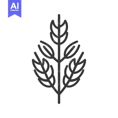 Aset desain premium: Stylized Wheat Plant Graphic Design Illustration