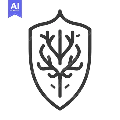 Popular premium asset: Shield Emblem Featuring Antler Branch Design