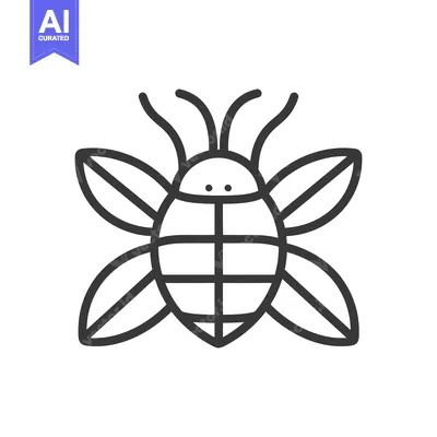 Aset desain premium: Stylized Insect Design With Four Leaf Like Wings