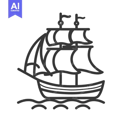 Popular premium asset: A Classic Sailing Ship At Sea With Full Sails