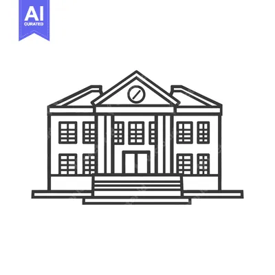 Aset premium populer: Classic Building Architecture Line Drawing Illustration