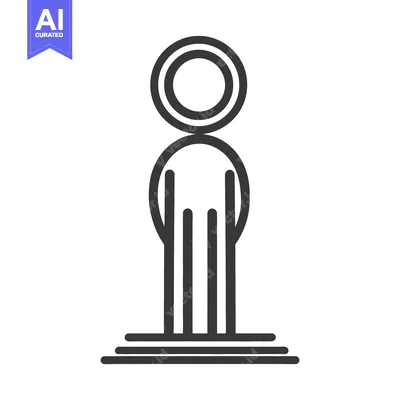 Premium design asset: Abstract Icon Depicting a Person on a Platform