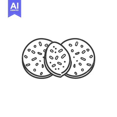 Aset premium populer: Three Sprinkled Cookies Arranged Overlappingly