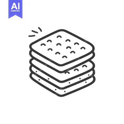 Aset desain premium: A Stack of Square Crackers Ready To Eat