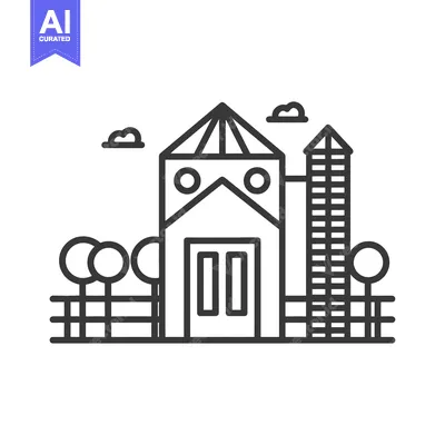 Popular premium asset: Simple Line Drawing of a Building and Tower