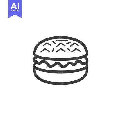 Aset premium populer: A Simple Line Drawing Of A Delicious Burger