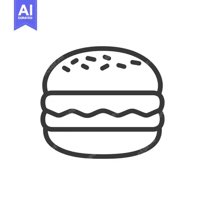 Popular premium asset: Simple Line Drawing Of A Delicious Hamburger