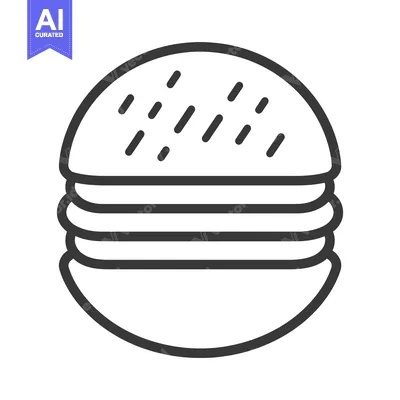 Aset desain premium: A Simple Line Drawing Of A Hamburger