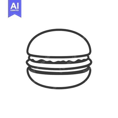 Premium design asset: Simple Line Drawing Of A Delicious Burger