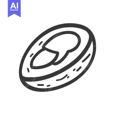 Aset premium populer: Line drawing of a halved juicy tomato