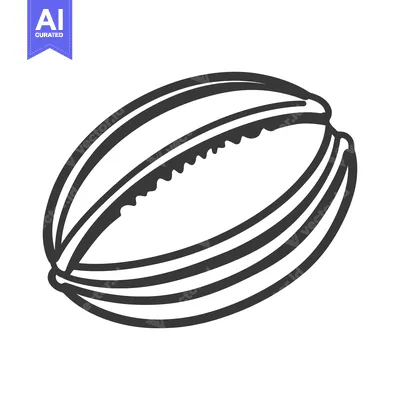 Aset desain premium: Line drawing of a halved melon seed