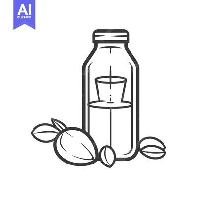 Glass bottle candle with almonds and leaves
