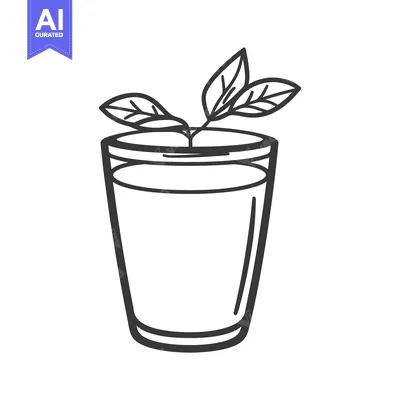 Aset desain premium: A Glass of Refreshing Beverage with Mint Leaves