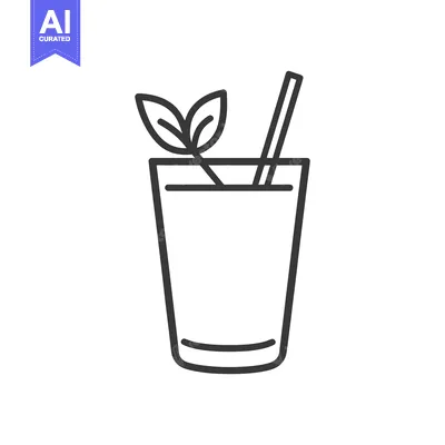 Aset premium populer: A Glass of Refreshing Beverage With Mint Garnish