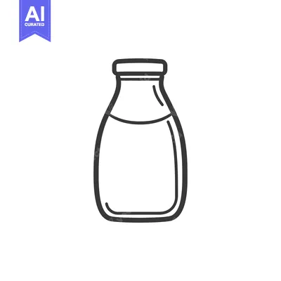 Aset premium populer: A Simple Line Drawing Of A Milk Bottle