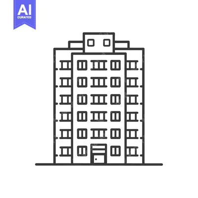 Aset premium populer: A Simple Line Drawing Of A Multi Story Building