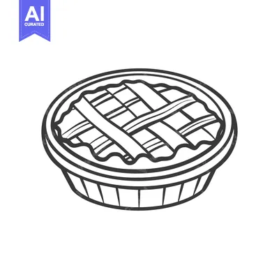Premium design asset: A lattice top pie in a round tin container