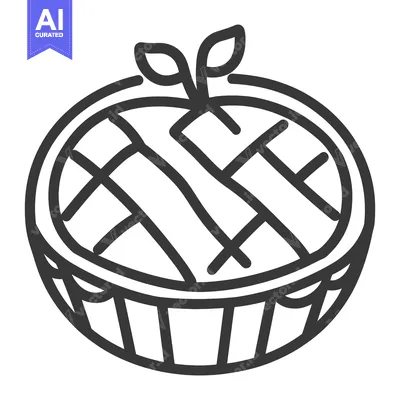 Premium design asset: A Simple Line Drawing Of An Apple Pie