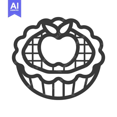 Aset premium populer: Apple Pie Icon A Simple Delicious Treat