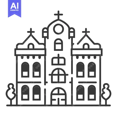 Popular premium asset: A Simple Line Drawing of a Church Building