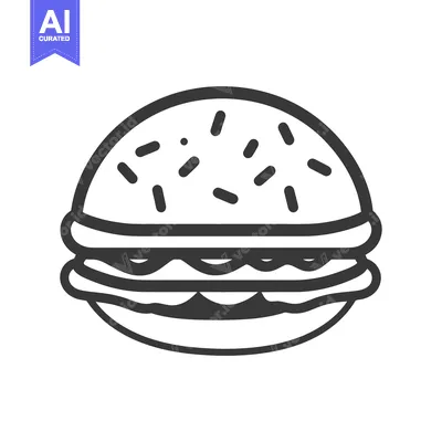 Aset premium populer: A Sprinkled Sesame Seed Burger Icon Illustration