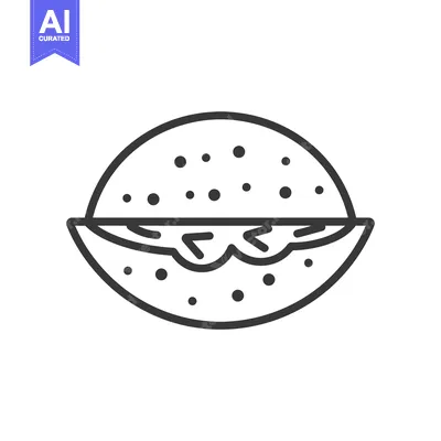 Aset desain premium: Simple Line Drawing Of A Burger Sandwich